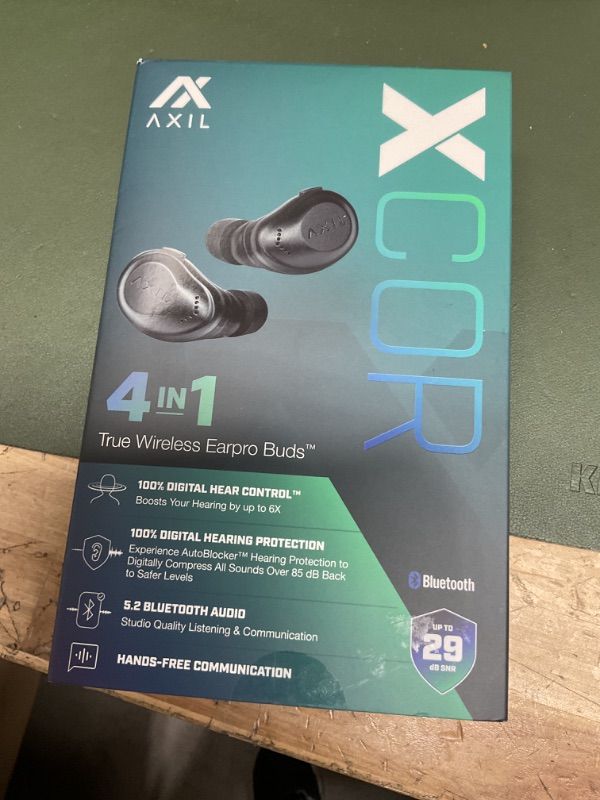 Photo 2 of AXIL XCOR PRO Wireless Earbuds Bluetooth — HearPRO Buds with Touch Control — Bluetooth Enhancement — Hearing Protection — Dust & Water Resistant — Wind Resistant True Wireless Earbuds.  