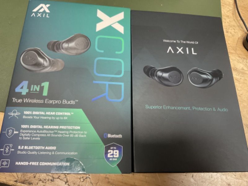 Photo 5 of AXIL XCOR PRO Wireless Earbuds Bluetooth — HearPRO Buds with Touch Control — Bluetooth Enhancement — Hearing Protection — Dust & Water Resistant — Wind Resistant True Wireless Earbuds.  