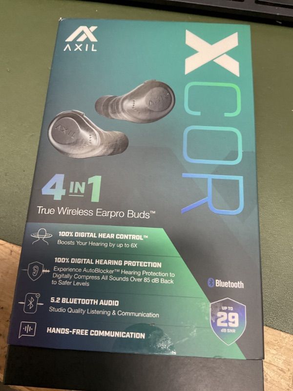 Photo 4 of AXIL XCOR PRO Wireless Earbuds Bluetooth — HearPRO Buds with Touch Control — Bluetooth Enhancement — Hearing Protection — Dust & Water Resistant — Wind Resistant True Wireless Earbuds.  