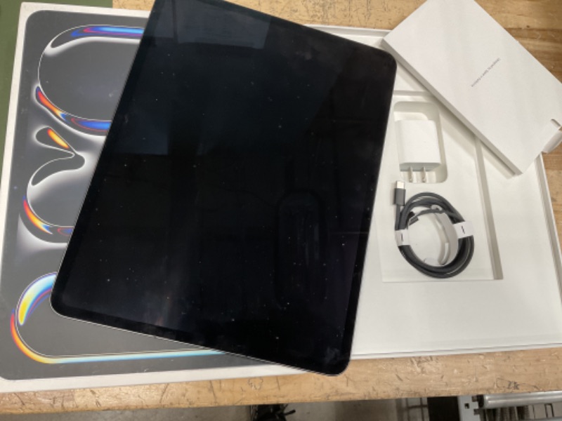 Photo 1 of Apple iPad Pro 13-Inch (M4): Built for Apple Intelligence, Ultra Retina XDR Display, 1TB, 12MP Front/Back Camera, LiDAR Scanner, Wi-Fi 6E + 5G Cellular, Face ID, All-Day Battery Life — Space Black