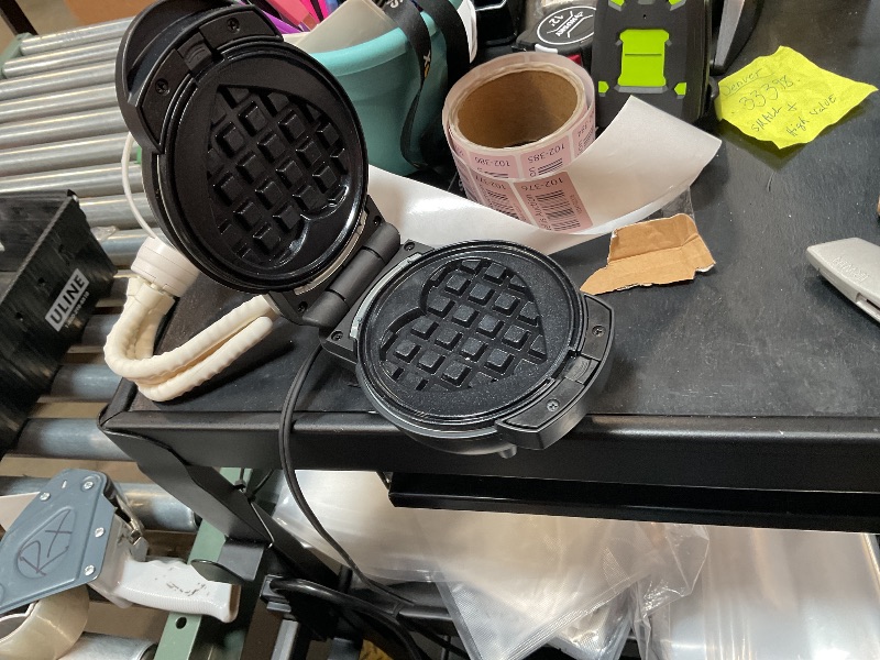 Photo 1 of Baker's Friend 4 in 1 Mini Waffle Maker with Removable Plates, A Set of Mini Pancake Maker, Mini Donut Maker, Mini Heart Shape Waffle Maker and Small Waffle Maker, Recipe Included, Graphite