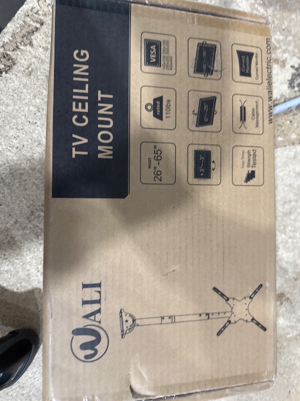 Photo 1 of WALI TV Ceiling Mount Adjustable Bracket Fits Most LED, LCD, OLED and Plasma Flat Screen Display 26 to 65 Inch, up to 110 Lbs, Mounting Holes 400x400mm (CM2665), Black