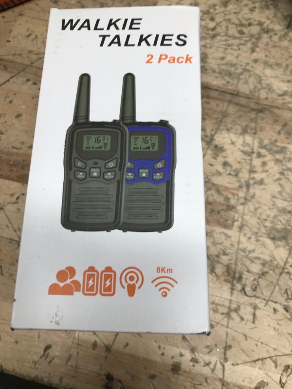 Photo 1 of Walkie Talkies, MOICO Long Range Walkie Talkies for Adults with 22 FRS Channels, Family Walkie Talkie with LED Flashlight VOX LCD Display for Hiking Camping Trip (Orange 2 Pack)