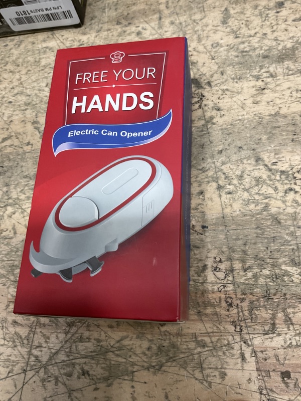 Photo 1 of Electric Can Opener, One-Touch Automatic Can Opener Opens Almost All Can Sizes, Smooth Edge, Kitchen Utensils for Housewives, Seniors and Arthritis Sufferers, Best Gift for Women, Red & White