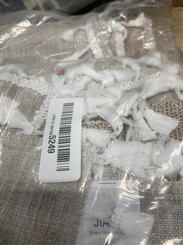 Photo 1 of JIALE Tablecloths for Rectangle Tables, Cotton Linen Table Cloth Waterproof Tablecloth Wrinkle Free Farmhouse Dining Table Cover, Soft Fabric Table Cloths with Tassels, Brown, 55" X 70", 4-6 Seats