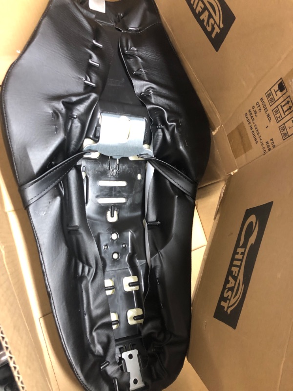 Photo 1 of DREAMIZER Motorcycle Seat Driver Passenger Low Profile Two Up Leather Seat Compatible with Sportster Iron XL 883 1200 48 72 Chopper Bobber Cafe Racer Custom - Black?Glossy