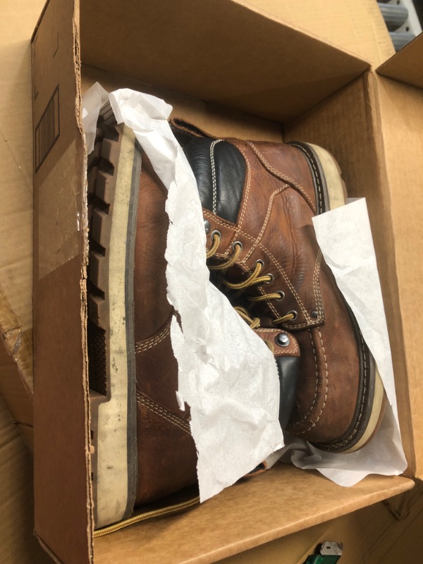 Photo 2 of ***USED - DIRTY - SEE PICTURES***
KEEN Utility Men's Cincinnati 6” Composite Toe Waterproof 90 Degree Heel Heavy Duty Work Boots, Tuscan Red/Sandshell, 9.5