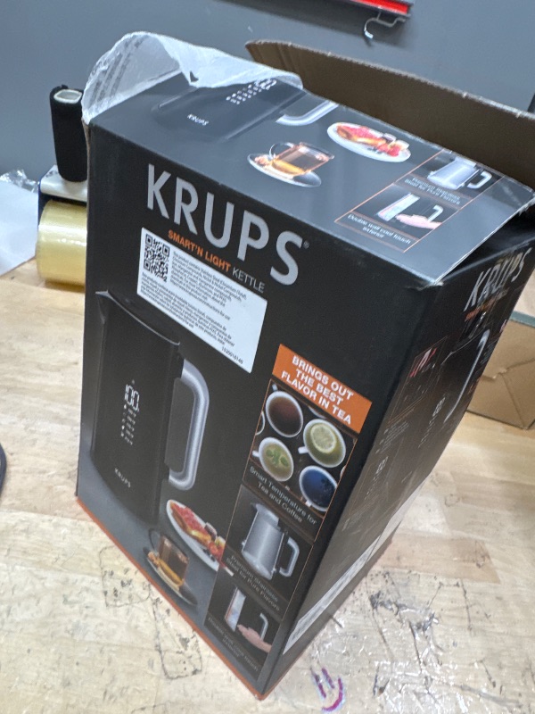Photo 1 of KRUPS Smart Temp Electric Kettle: 1.7L Capacity, 5 Precise Temperature Settings, Digital Display, Cool-Touch Exterior, Cordless Design for Tea and Coffee Lovers