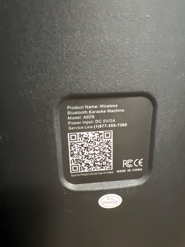 Photo 1 of Fansbe Direct Karaoke Machine Bluetooth 2 Microphones, Karaoke Machine Bluetooth Sound Effects, Outdoor Bluetooth Speaker Karaoke Machine Lights EQ Echo AUX MIC USB TF TWS Remote Control Party, Black