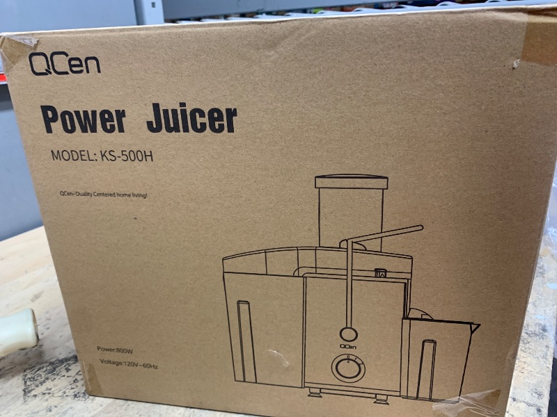 Photo 1 of Qcen Juicer Machine, 800W Centrifugal Juicer Extractor with Wide Mouth 3” Feed Chute for Fruit Vegetable, Easy to Clean, Stainless Steel, BPA-free (Black)