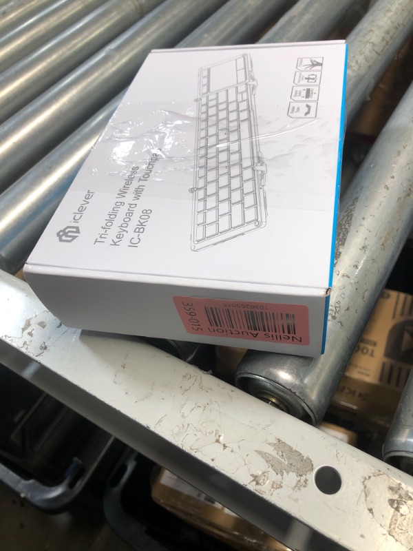 Photo 1 of iClever Foldable Keyboard, BK08 Bluetooth Keyboard with Sensitive Touchpad, Multi Devices, Pocket-Sized Tri-Folding Portable Keyboard for iPad, iPhone, Smartphone, Laptop and Table