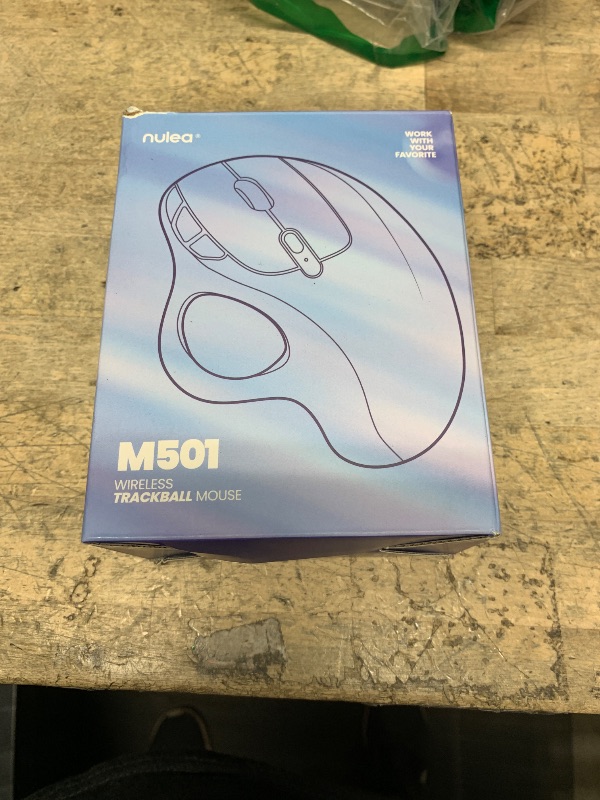 Photo 1 of Nulea M501 Wireless Trackball Mouse, Rechargeable Ergonomic, Easy Thumb Control, Precise & Smooth Tracking, 3 Device Connection (Bluetooth or USB Receiver), Compatible for PC, Laptop, Mac, Windows.