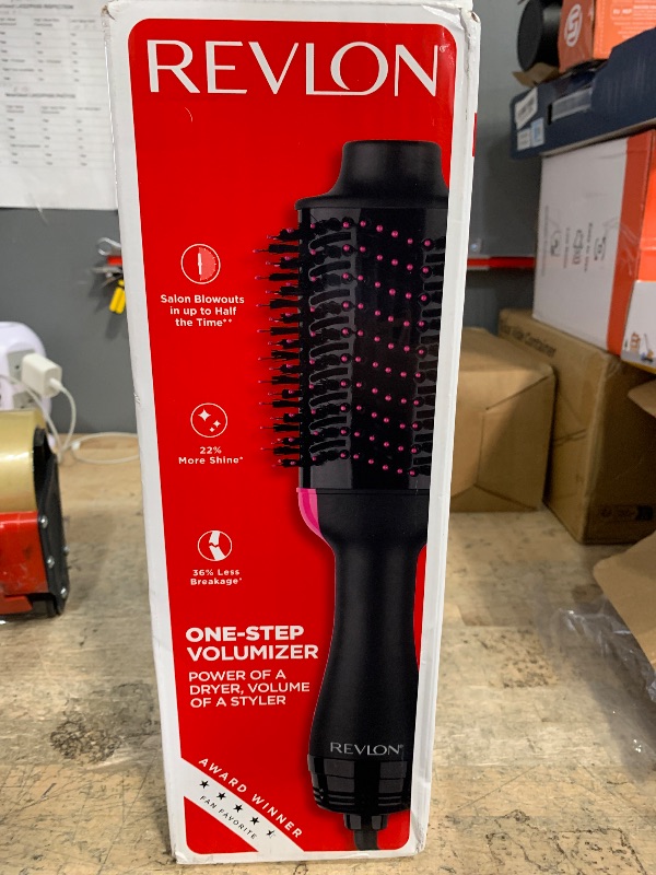Photo 1 of REVLON One-Step Volumizer Hair Dryer and Styler, Improved Motor for Less Frizz, More Shine, and Reduced Heat Damage for Salon Style Round Brush for Blowout, Black (Amazon Exclusive)