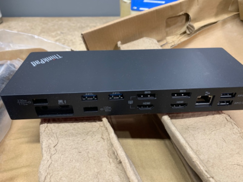 Photo 3 of **FOR PARTS ONLY** Lenovo ThinkPad USB-C UltraDock With 90W 2 Prong AC Adapter (40A90090US, USA Retail Packaged)