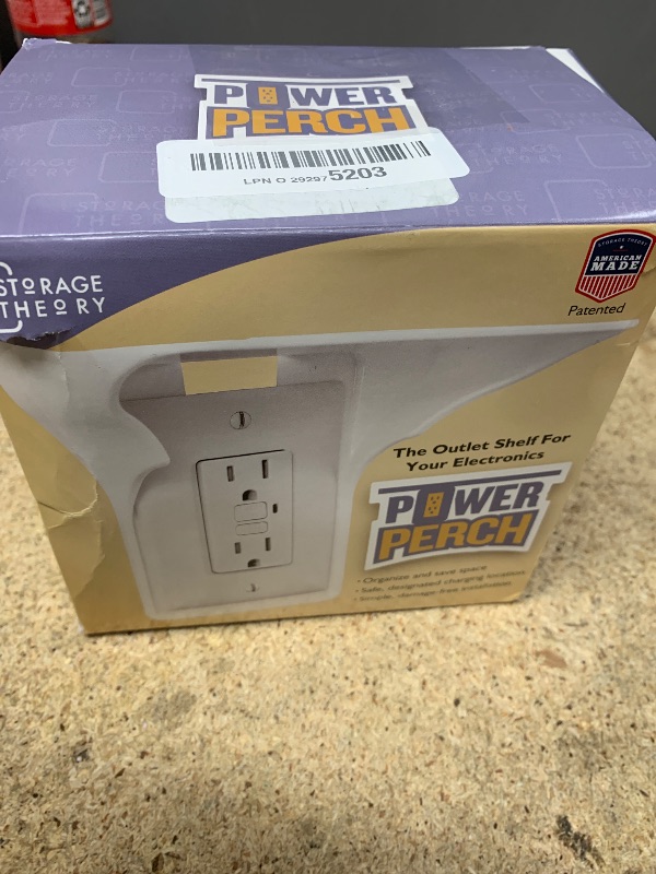 Photo 1 of Power Perch Wall Outlet Shelf – Transform Your Verticle Outlet into a Space-Saving Display! Perfect for Alexa, Electric Toothbrush & More – Light Socket Shelf by Storage Theory - (White, 2 Pack)