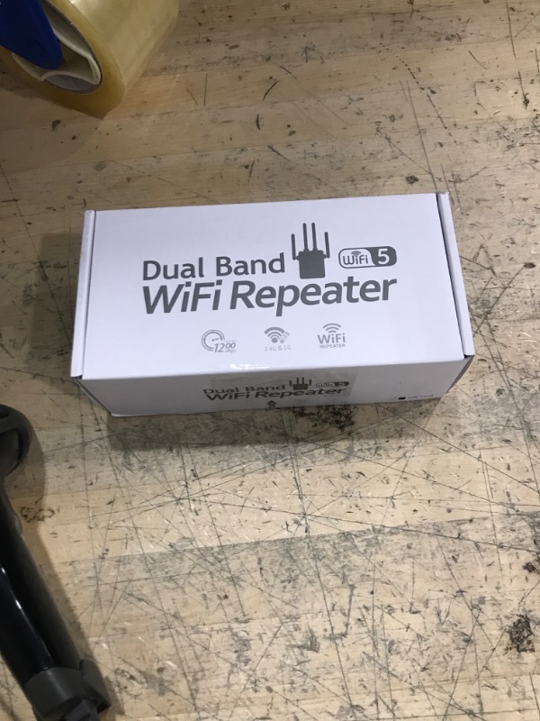 Photo 1 of WiFi Range Extender Signal Booster, 1200Mbps Dual-Band Extender for Home, Up to 12880 sq.ft Coverage, Supports 105 Devices, 4 External Antennas, Ethernet Port, WiFi Extender for Home & Office Use