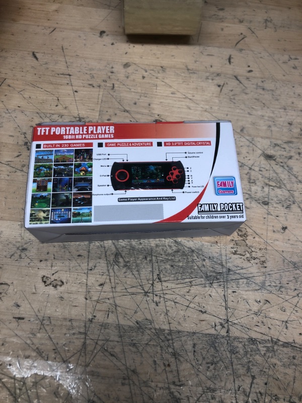Photo 1 of 16 Bit Handheld Game for Kids Built-in 230 HD Classic Retro Video Games USB Rechargeable 3.0 Inch Childrens Travel Electronics Toys Portable Gaming Player System Gift for Boys Girls Ages 4-8-12