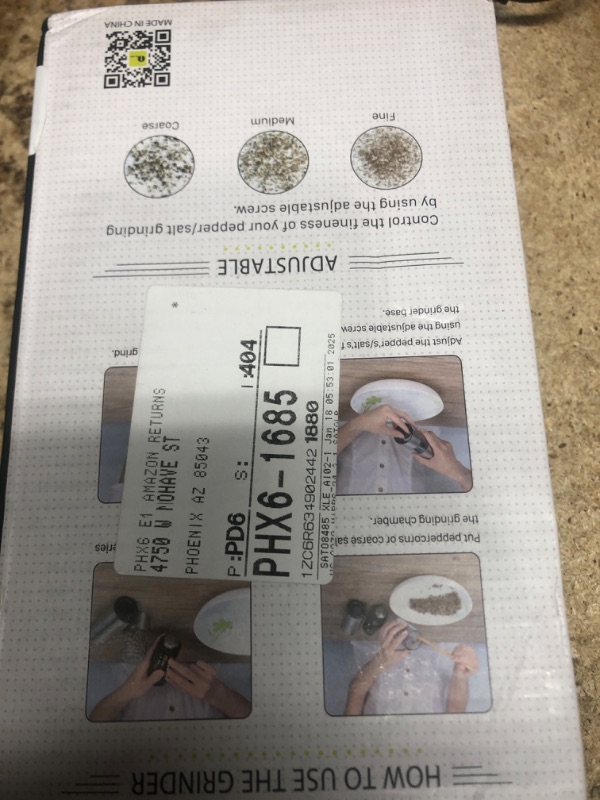 Photo 1 of SIMPLETASTE Electric Salt and Pepper Grinder Set, Automatic One Handed,Stainless Grinders with Lights and Adjustable Coarseness,Battery Operated