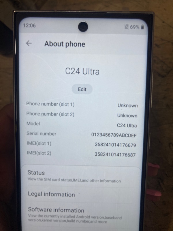 Photo 1 of BABY BLUE COLOR • C24 Ultra Unlocked Cell Phones Smartphone Android 13 Phones 8+256GB/6.8" HD Screen/Dual SIM/108MP+48MP Camera/6800 mAh/Built-in Pen (Light Cyan)

