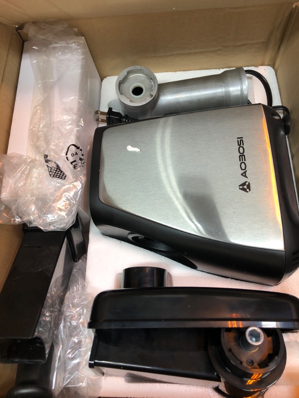 Photo 1 of AAOBOSI Meat Grinder, 4-In-1 Meat Grinder Electric [2800W Max] with 3 Slice, Shred Blades,2 Blades,3 Plates,Sausage Stuffer,Kubbe Kit, for Home Kitchen Use, Stainless Steel