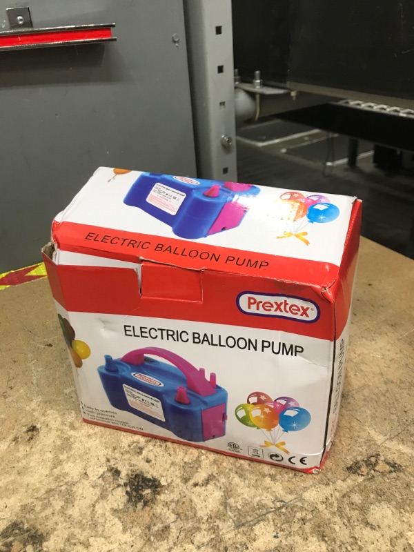 Photo 1 of Prextex Balloons Electric Pump Inflate, Blue 110V 600W - Portable Pump with Air Blower & Dual Nozzle Inflator for Fast & Easy Bulk Balloons Filling for Event & Party Decoration - Balloon Pump Electric
