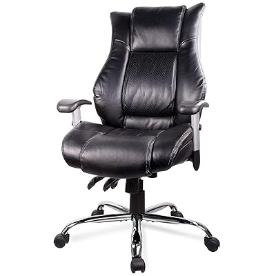 Photo 1 of Smugdesk Executive Office Ergonomic Heavy Duty Computer Bonded Leather Adjustable Desk Chair, Swivel Comfortable Rolling, Black