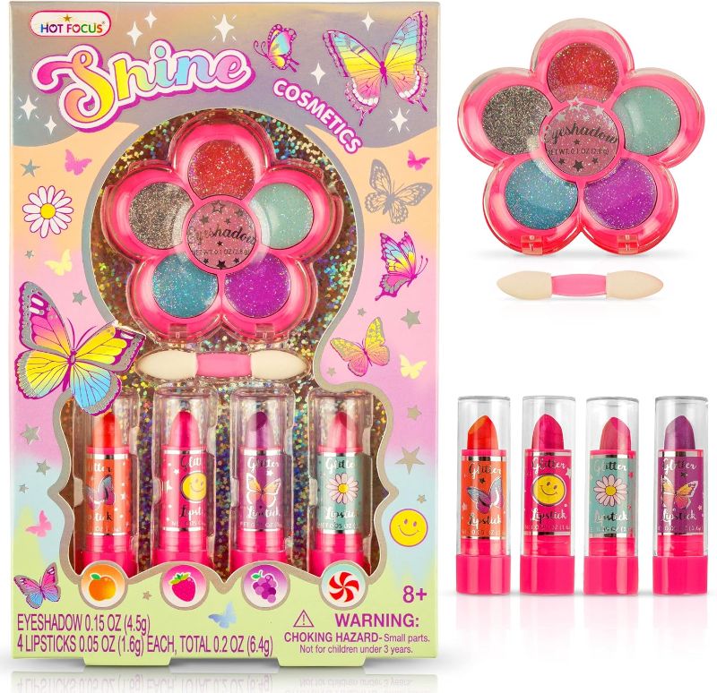 Photo 1 of 
Hot Focus Toddler Makeup Kit - Girls Makeup Kit with Mood Change Lipsticks and Colorful Eyeshadow Palette - Kid-Friendly, Washable Little Girl Makeup & Pretend Play Set (Applicator Included)