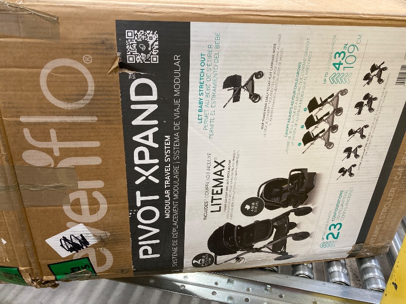 Photo 1 of Evenflo Pivot Xpand Modular Travel System with LiteMax Infant Car Seat with Anti-Rebound Bar (Ayrshire Black)