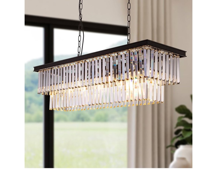 Photo 1 of *see notes*
Wellmet Black Crystal Chandelier 40 inch for Dining Room, 11-Light Modern Linear Chandelier Ceiling Hanging, Farmhouse Chandeliers Light Fixture for Living Room, Dining Table, Bedroom, Kitchen Island