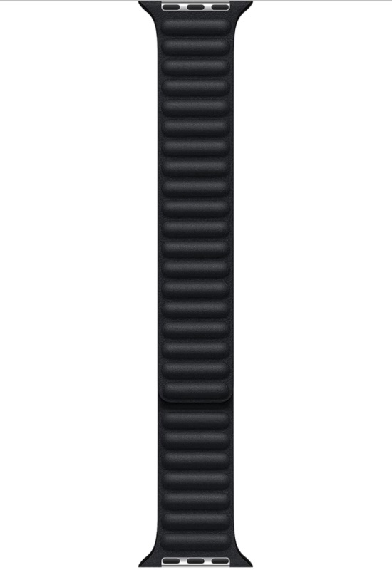 Photo 1 of Apple Watch Band - Leather Link - (45mm) - Midnight - Medium/Large