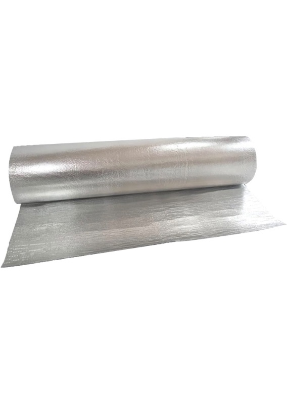 Photo 1 of bble Reflective Foil Foil Insulation Double Bubble Reflective Insulation Foil Duct Insulation Self Adhesive Foil Waterproof Thermal Insulation Aluminium Foil Membrane for Walls Roofs Flo(Size:1*20M)