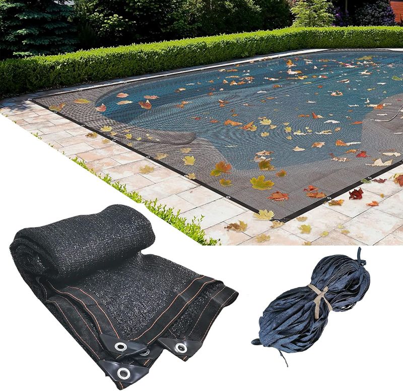 Photo 1 of 20ft x 40ft Pool Leaf Nets for In-Ground Swimming Pools Cover, Durable Rectangula Mesh Pool Leaf Net Cover with Grommets and Rope, Professional Grade Winter...
