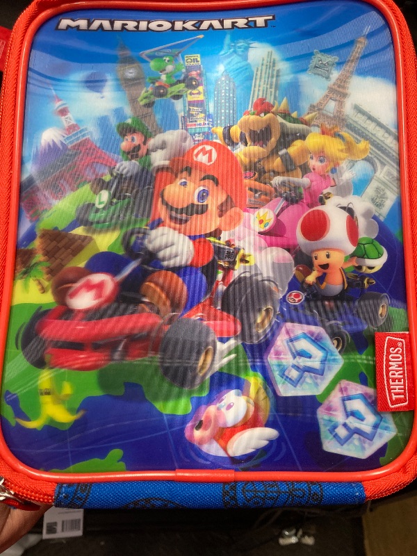 Photo 1 of 879930 Mario Kart Track Thermos Upright Lunch Bag
