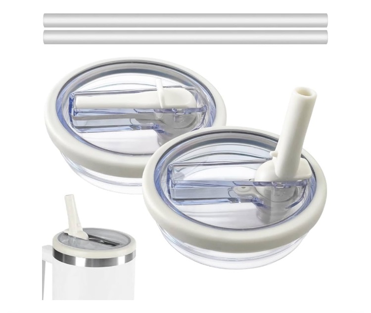 Photo 1 of 40oz Flip Straw Lid for Stanley, 2025 NEW Leak Proof Lids Replacement for 40oz Stanley Quencher and ProTour, No Spill Tumbler Lids Reusable Removable Replacement for Stanle y Cup Accessories, (Rose*2) Pack of 3