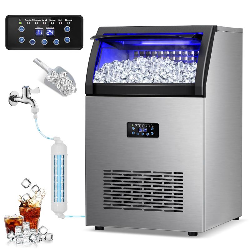 Photo 1 of ==SIMILAR===Commercial Ice Maker Machine, 150lbs/24H with 45Lbs Storage Bin, 55Pcs Ice Cubes 8Mins, Tap Add Water Freestanding Ice Maker Commercial for Home Bar Office