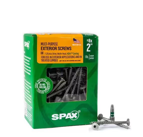 Photo 1 of #8 x 2 in. Exterior Wafer Head Wood Screws Construction Torx T-Star Plus (140 Each) 1 LB Bit Included