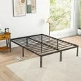 Photo 1 of edx Queen Platform Bed Frame with Ample Storage Space, Sturdy Steel Slat Support, Heavy-Duty Construction, 14-Inch Height, No Box Spring Required
