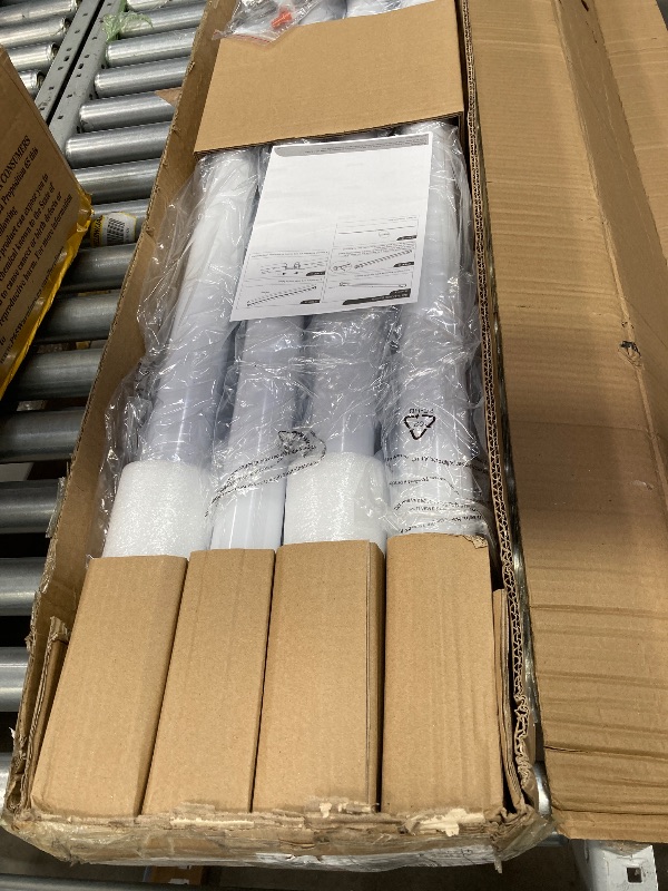 Photo 1 of Upgraded 8 Pack 4FT Linkable Heavy-Duty LED Shop Light with Pull Chain, 50W 7500LM 100-277V 5000K Shop Lights LED 4ft Plug in for Workshop Garage, Hanging & Flush Mount-White