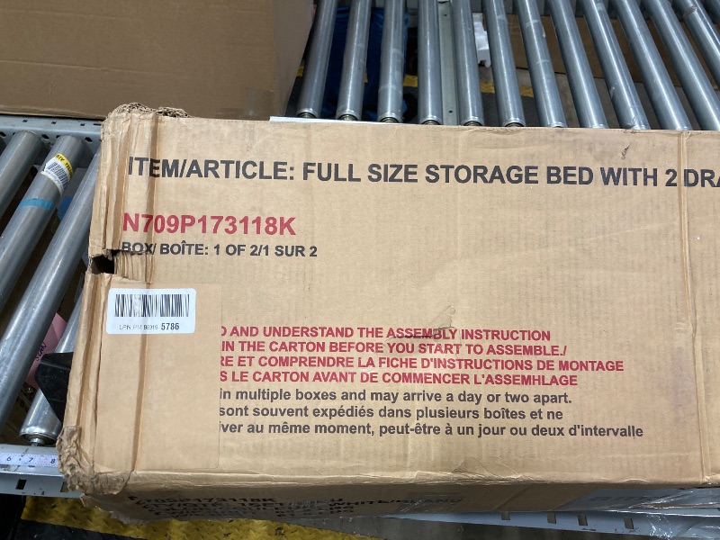 Photo 1 of  Full Size Bed Frame with 2 Storage Drawers, 