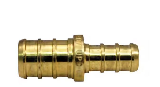 Photo 1 of 1/2 in. x 3/8 in. Brass PEX-B Barb Reducing Coupling