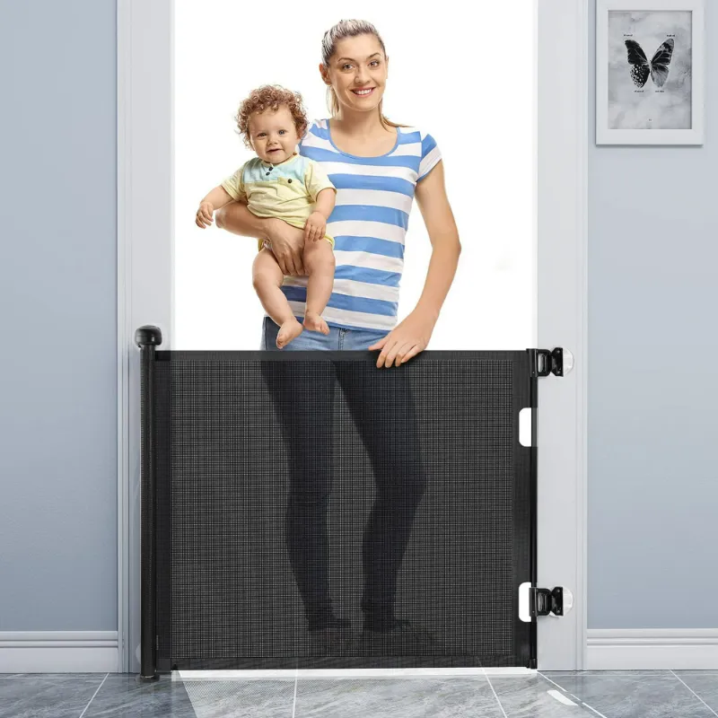 Photo 1 of 
Onekawa Baby Gate Retractable Gates,Dog gate indoor,33" *55" Punch-Free Durable Child Safety Gate,for Hallways Kitchen Indoor Stairs,Black
