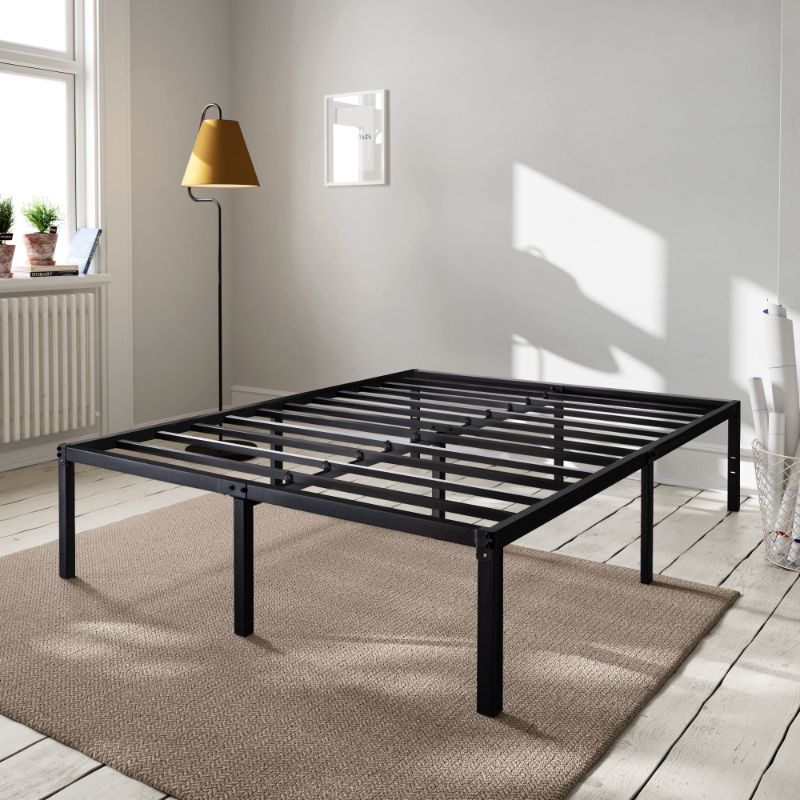 Photo 1 of Amolife Heavy Duty Queen Size Metal Platform Bed Frame with 16.5'' Large Under Bed Storage Space, Black
