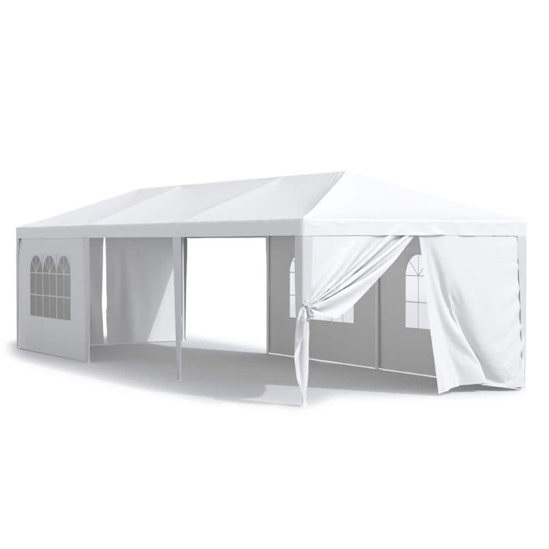 Photo 1 of 10 Ft. X 30 Ft. White Outdoor Gazebo Wedding Party Tent with Removable Sidewalls
