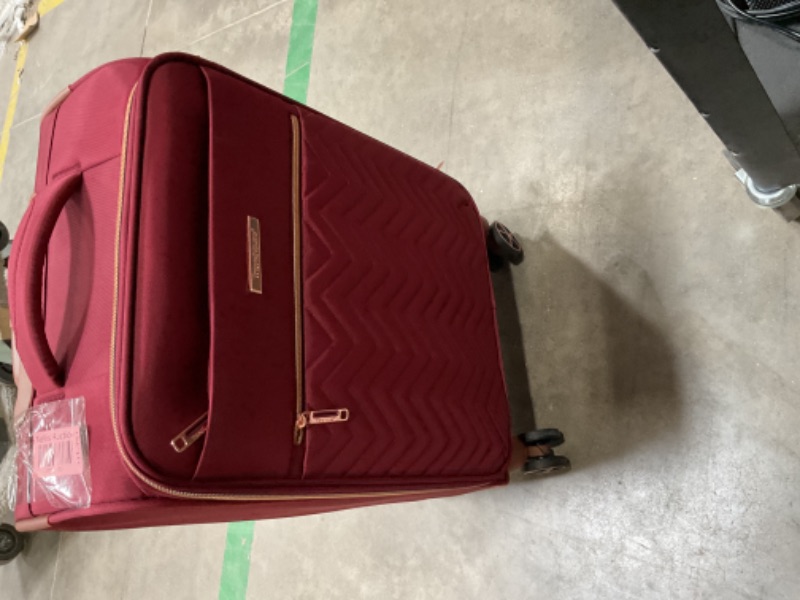 Photo 1 of 3-Piece Set (16/20/24/28),Softshell Suitcase Spinner Wheels Terylene Luggage Sets Carry On Suitcase Luggage Lightweight Durable Suitcase Wine Red