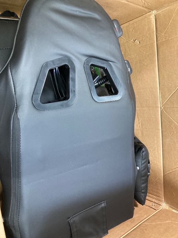 Photo 1 of ***MISSING PARTS***Lacoo PU Leather Gaming Chair Carbon Fiber Massage Ergonomic Gamer Chair Height Adjustable Computer Chair with Footrest & Lumbar Support,Black
