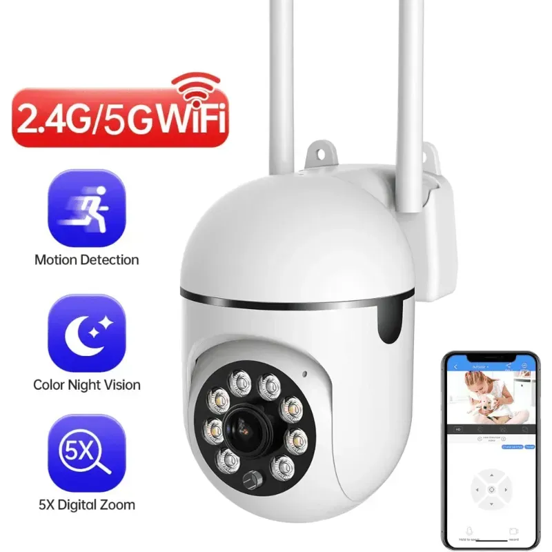 Photo 1 of 1080P Indoor WiFi PTZ Security Camera, 2.4G&5GWiFi, Auto Tracking, 2 Way Audio, Spot Night Vision, SD Card & Cloud Storage
