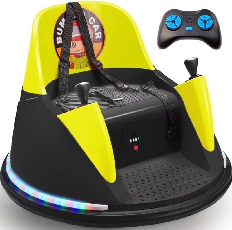 Photo 1 of ***MISSING REMOTE***   Zupapa 12V Bumper Car for Kids Toddler 1.5-6 Years with Remote Control Bluetooth Music 3 Speeds DIY License Plate Electric Ride on Toys Pass CPSIA ASTM Tests with CPC FCC certifications
