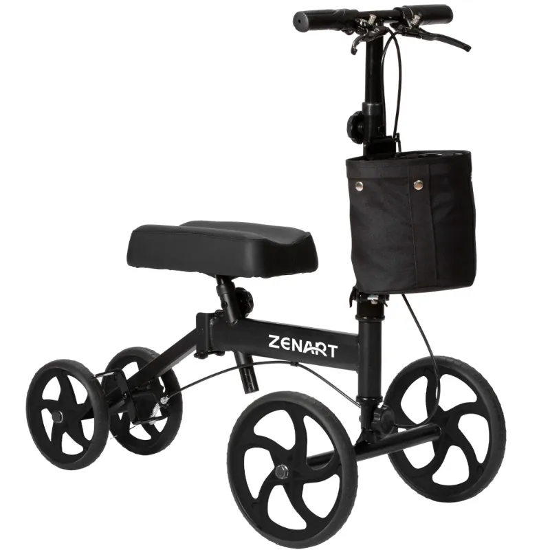 Photo 1 of ****MISSING SEAT AND BASKET***   ZENART Economy Knee Scooter Foldable Walker for Foot Surgery Adult Crutch Alternative
