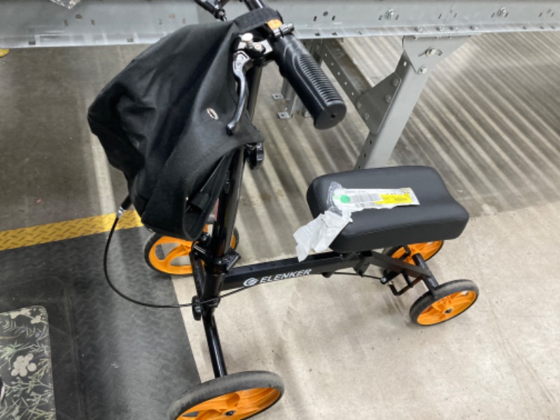 Photo 1 of ****BROKEN WHEEL/PARTS ONLY***ELENKER Knee Scooter Economy Steerable Knee Walker with 10" Front Wheels Portable Crutch Alternative Black
