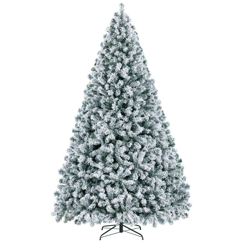 Photo 1 of ***UNKNOWN SIZE***  Alden Design Pre-lit Flocked Christmas Tree with Warm Lights, Frosted White
